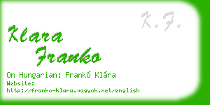 klara franko business card