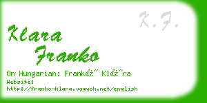 klara franko business card